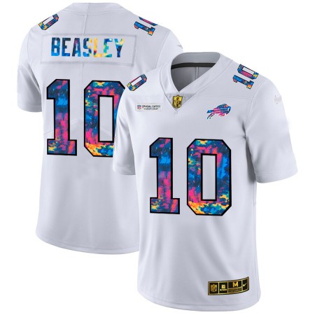 Maillot Homme Buffalo Bills Cole Beasley 10 Nike 2020 Blanc Multicolore